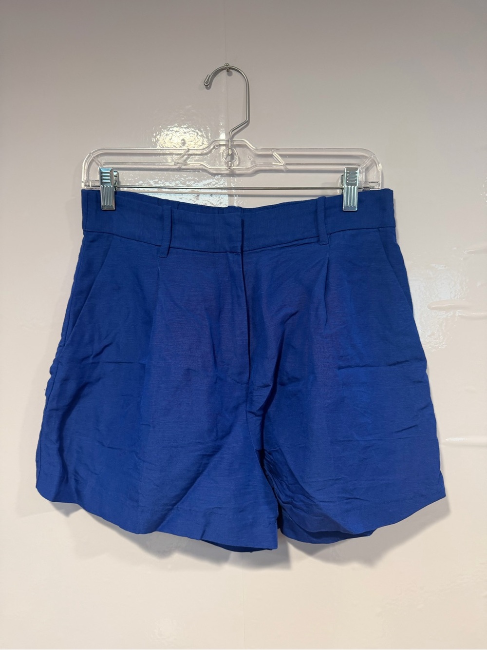 H&M Linen‎ Blend Blue Tailored Shorts NWT